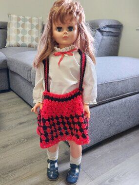 Vintage Regal Toy 32" Doll Canada Light Auburn Hair Blue Sleep Eyes Vinyl